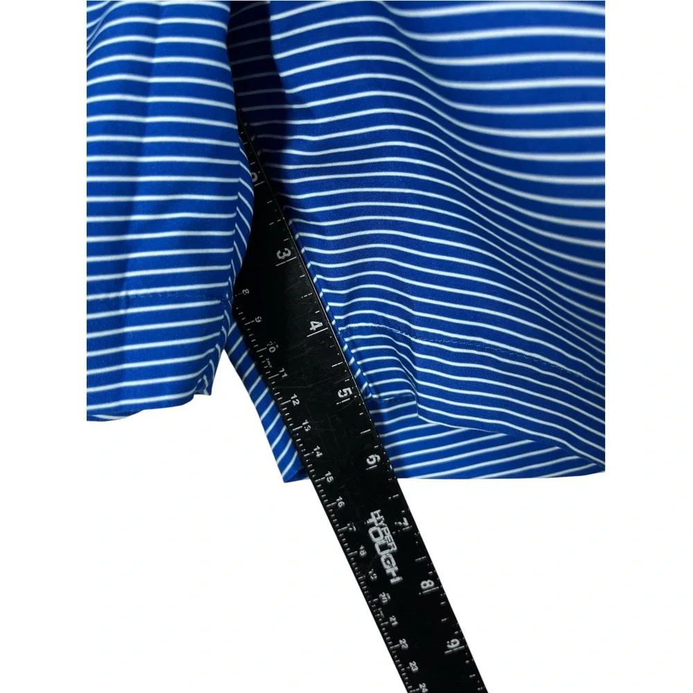 $120 NWT Ted Baker Sz L (4) Swim Trunks Blue Striped Shorts Liner Zip Pockets